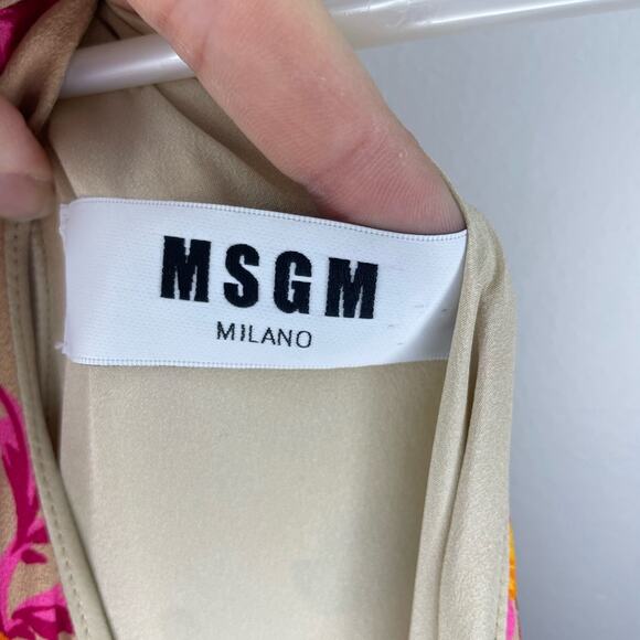 MSGM Floral Print Halter Maxi Dress Size 40(S) - Picture 4 of 10